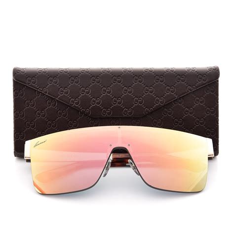 gucci mirrored shield sunglasses|shield gucci sunglasses women.